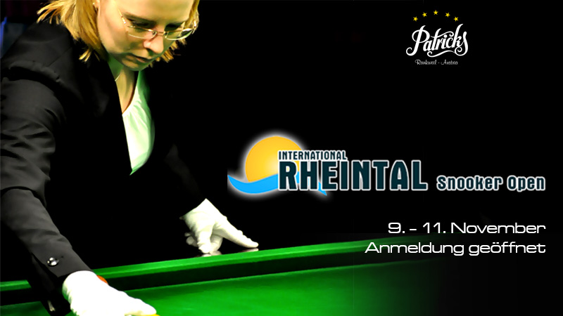 Anmeldung zum Rheintal Snooker Open ist geöffnet! Anmeldung zum Rheintal Snooker Open ist geöffnet!